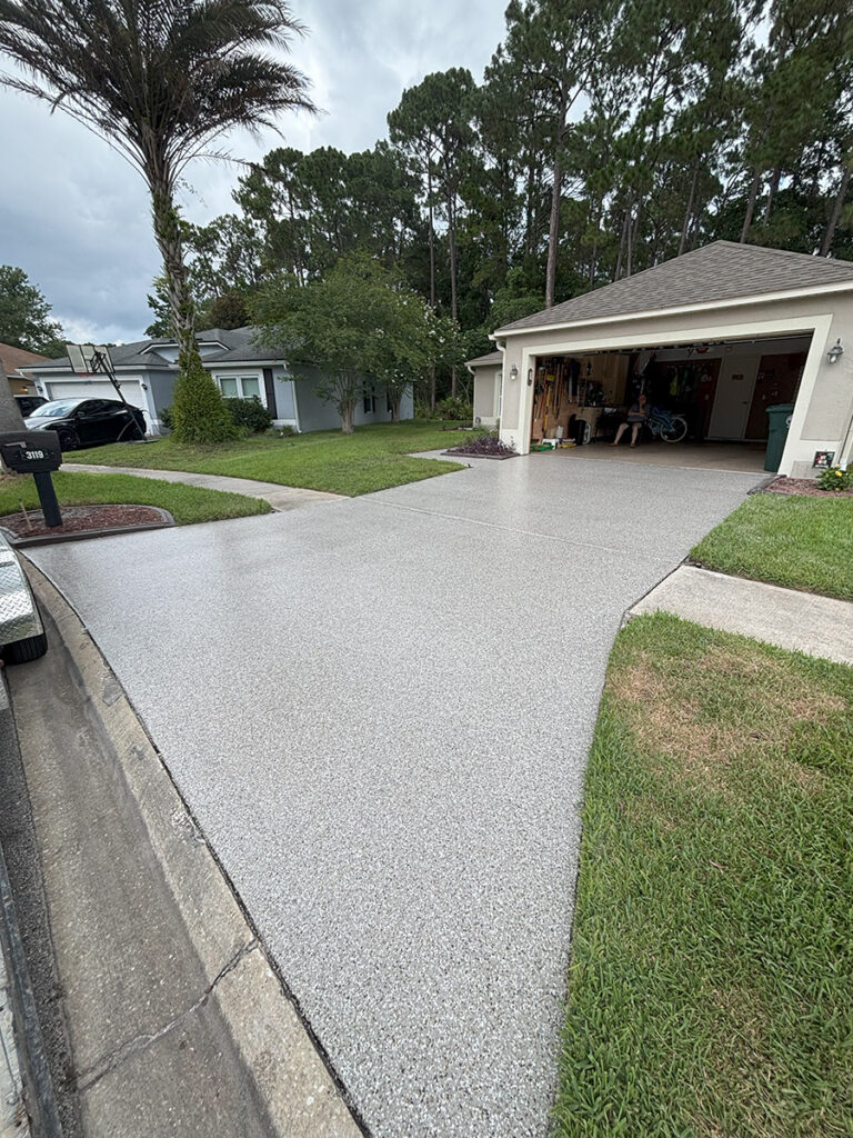 polyaspartic driveway coating by Checkmate Coatings