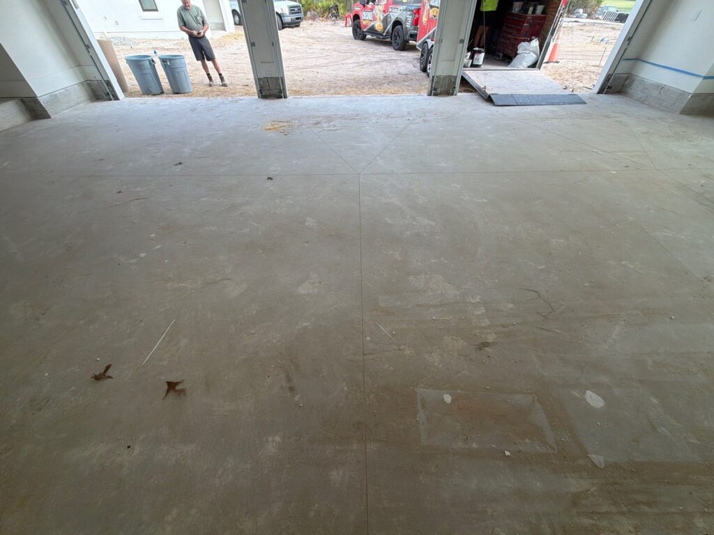 Empty garage floor with concrete surface