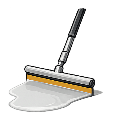 Floor cleaning squeegee with water on a smooth surface, ideal for commercial cleaning tasks.